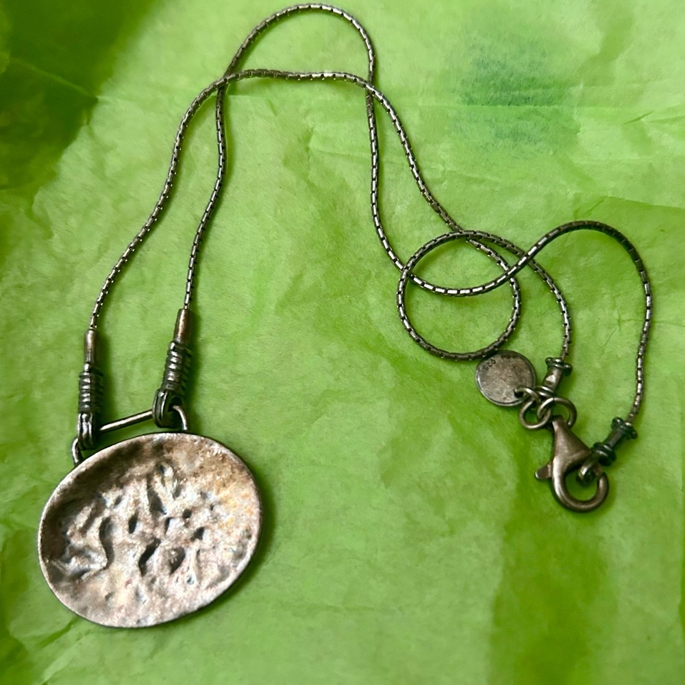 Silpada Sterling Silver Modernist Hammered Disc Necklace N1356